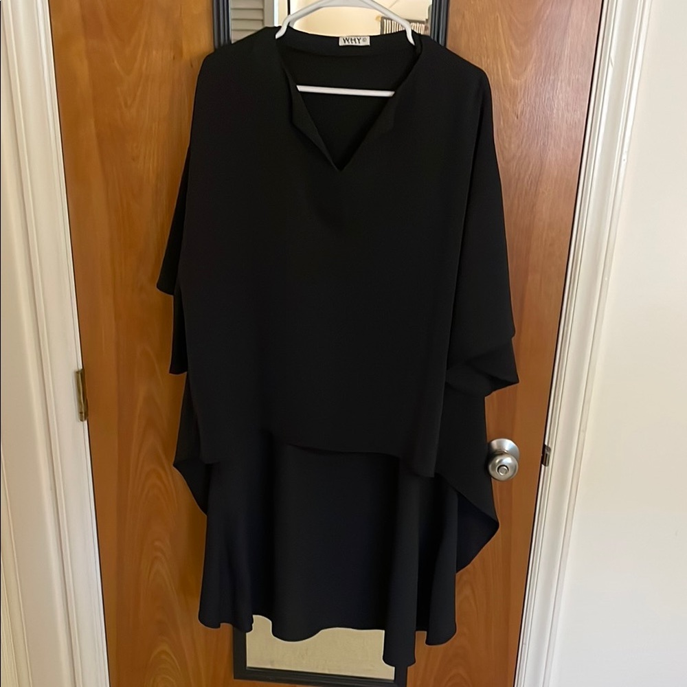 Unique fun black flowy top